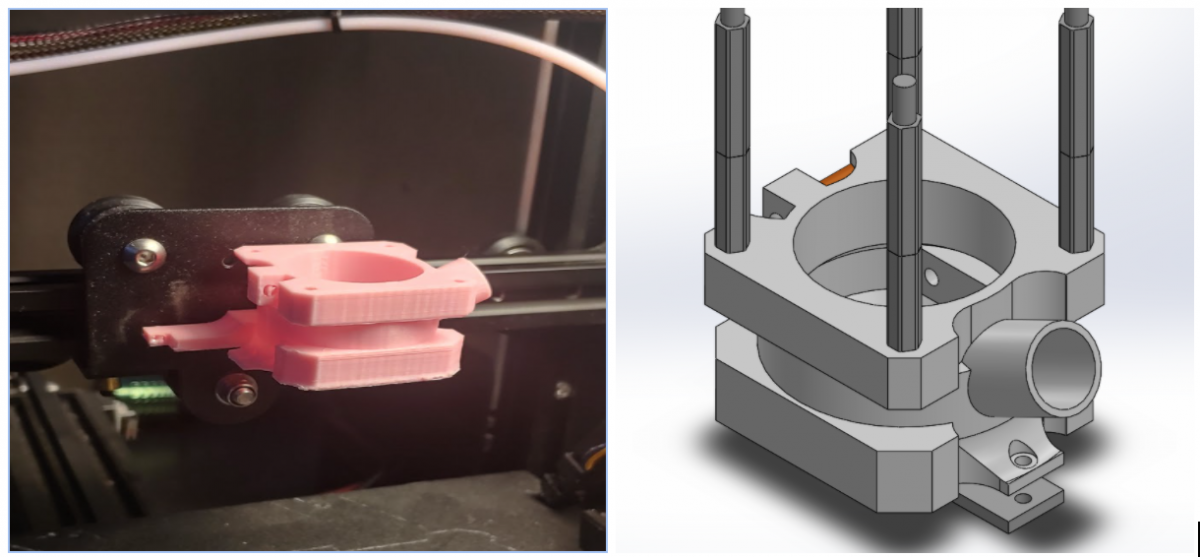 [CAD vs. PLA pellet extruder part test]