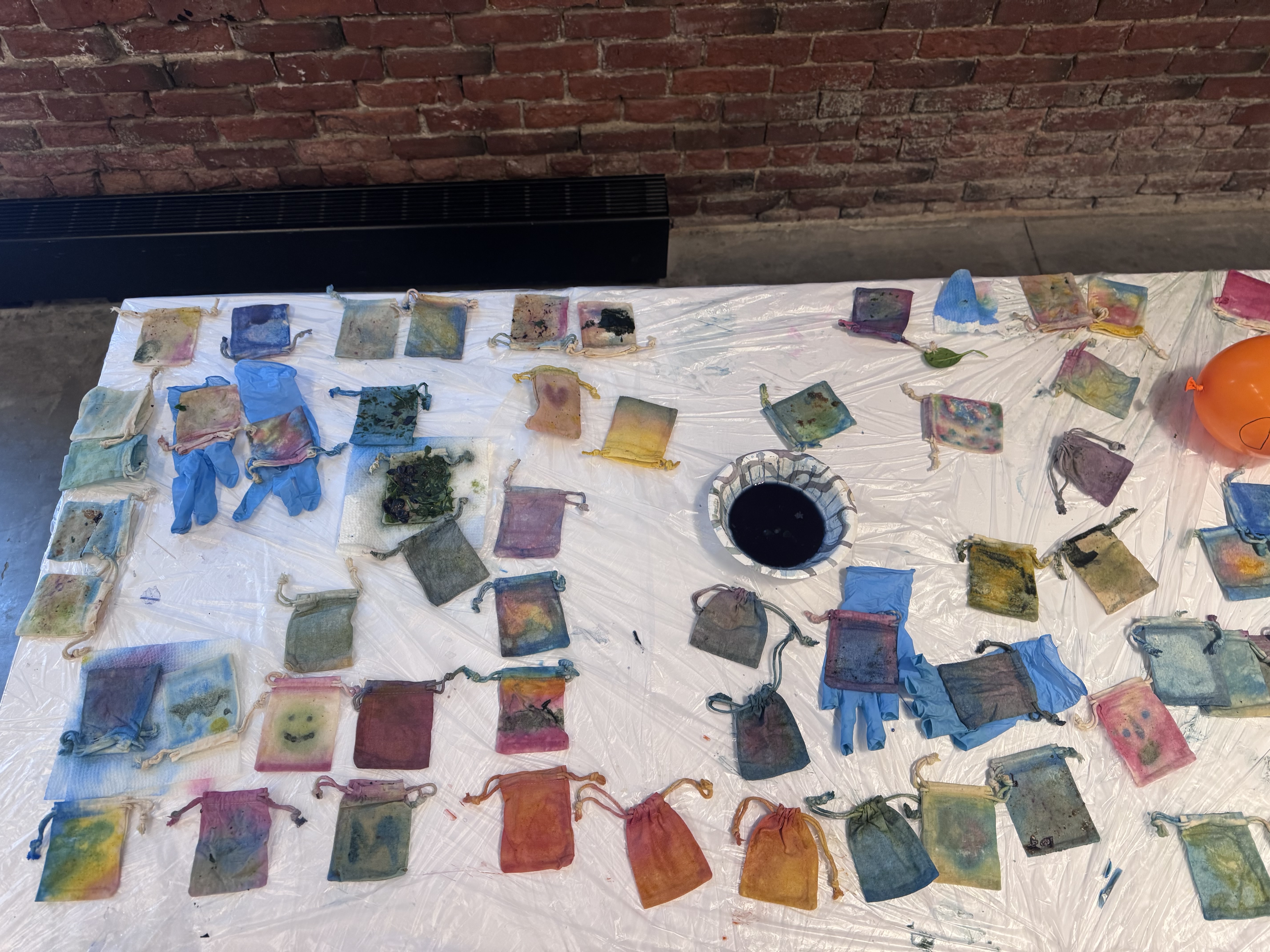 Finished bags drying