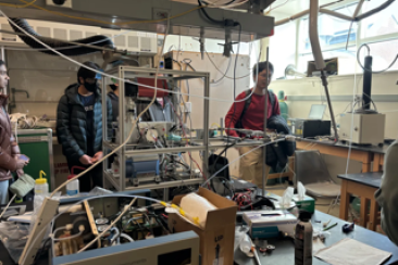 Build team taking a peek at Dr. Liu’s lab! 