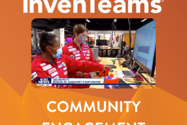 Lemelson-MIT InvenTeams logo with image of student inventors featured on the local news