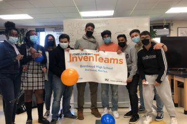 Brentwood High School InvenTeam with their InvenTeams banner